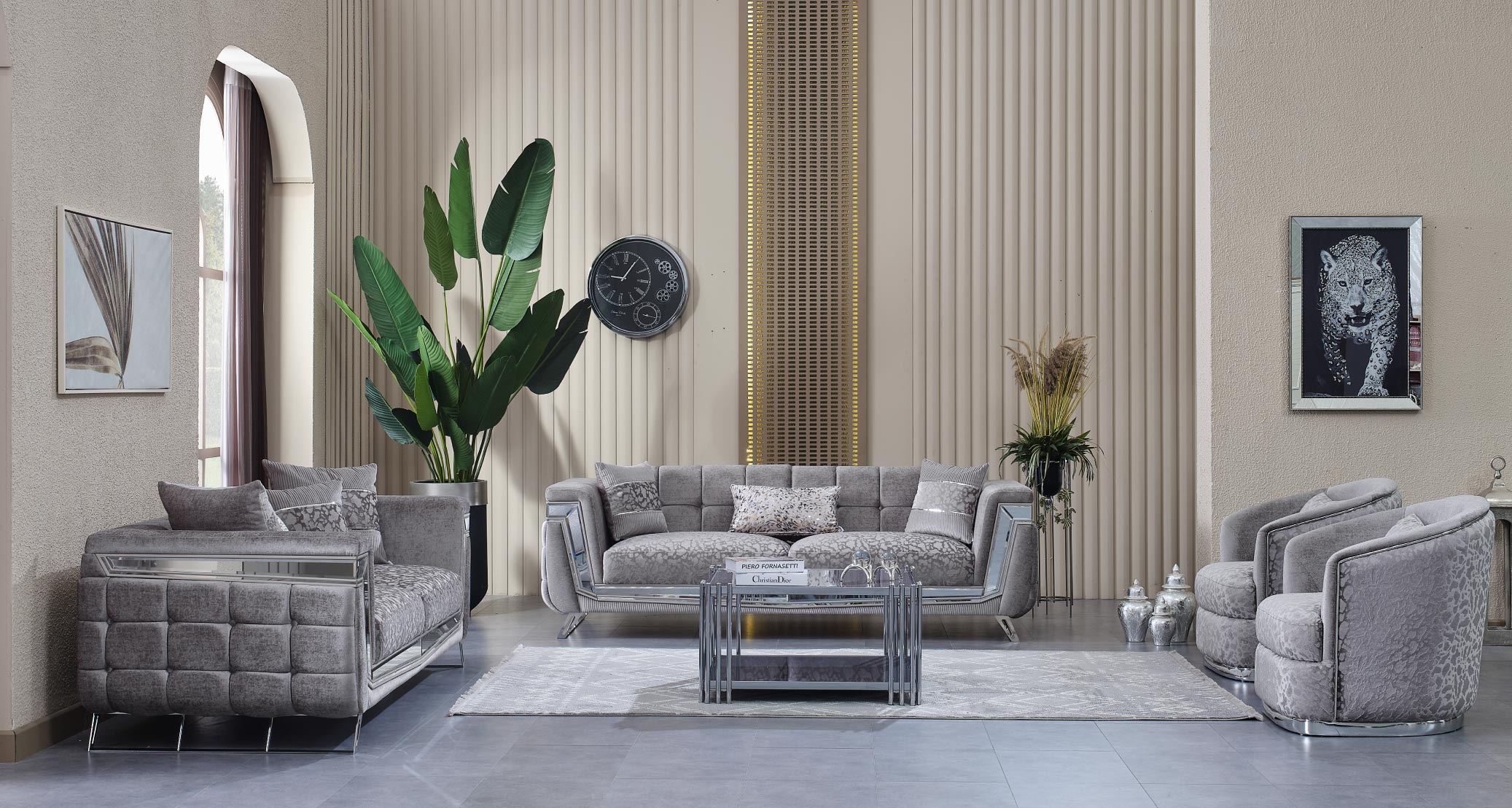 Milano Sofagarnitur Serie (Silber)