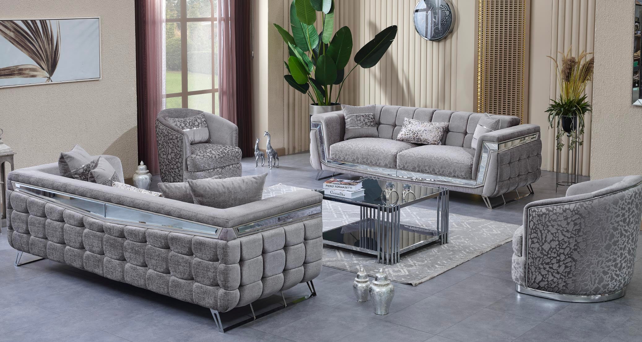 Milano Sofagarnitur Serie (Silber)
