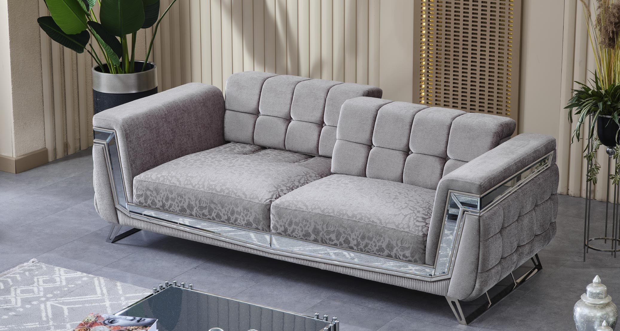 Milano Sofagarnitur Serie (Silber)