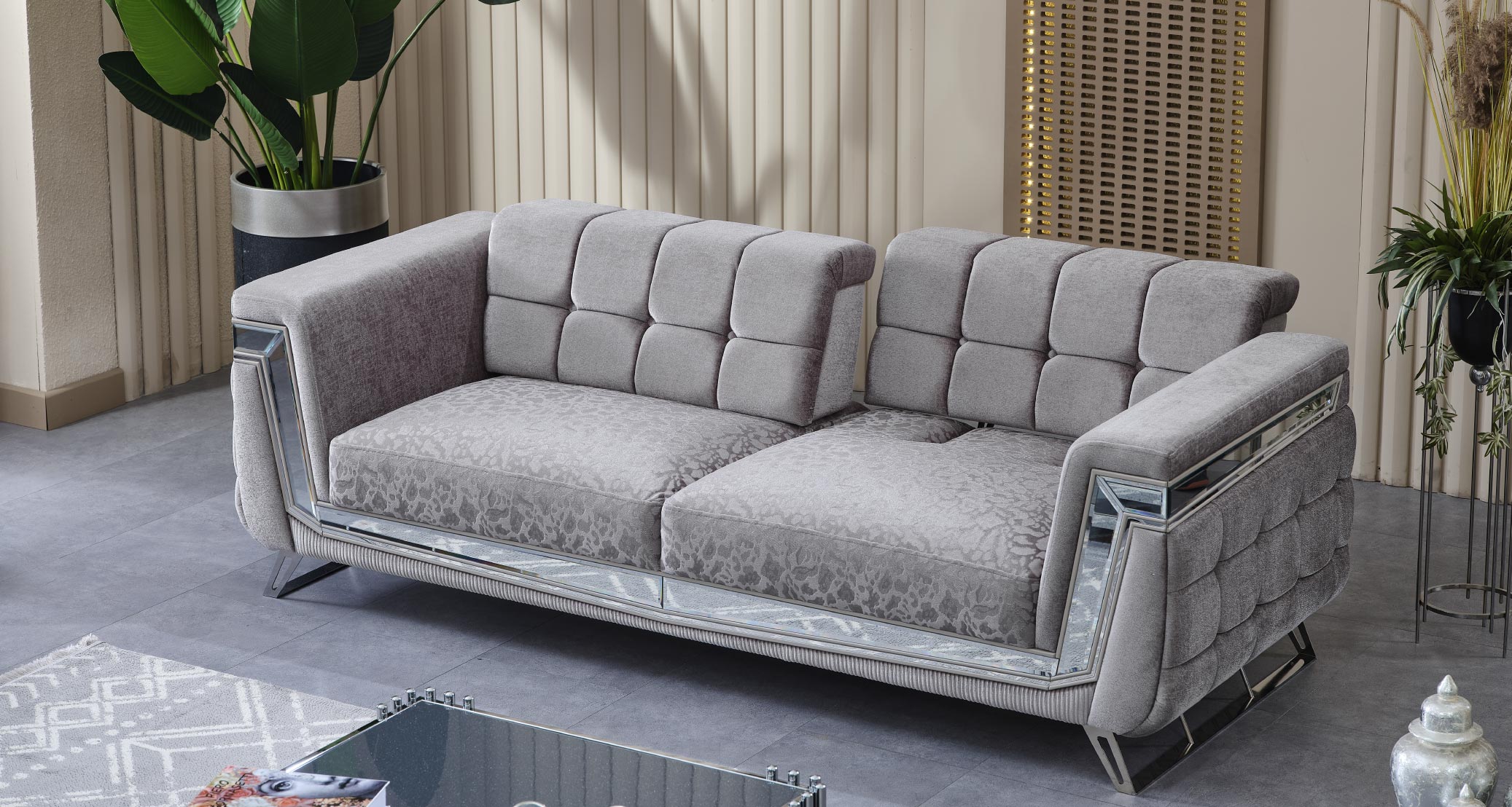 Milano Sofagarnitur Serie (Silber)