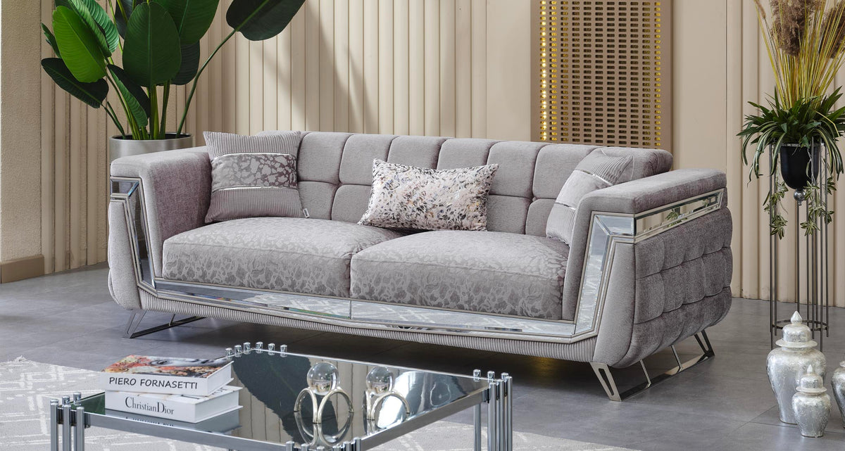 Milano Silber Sofa-Set