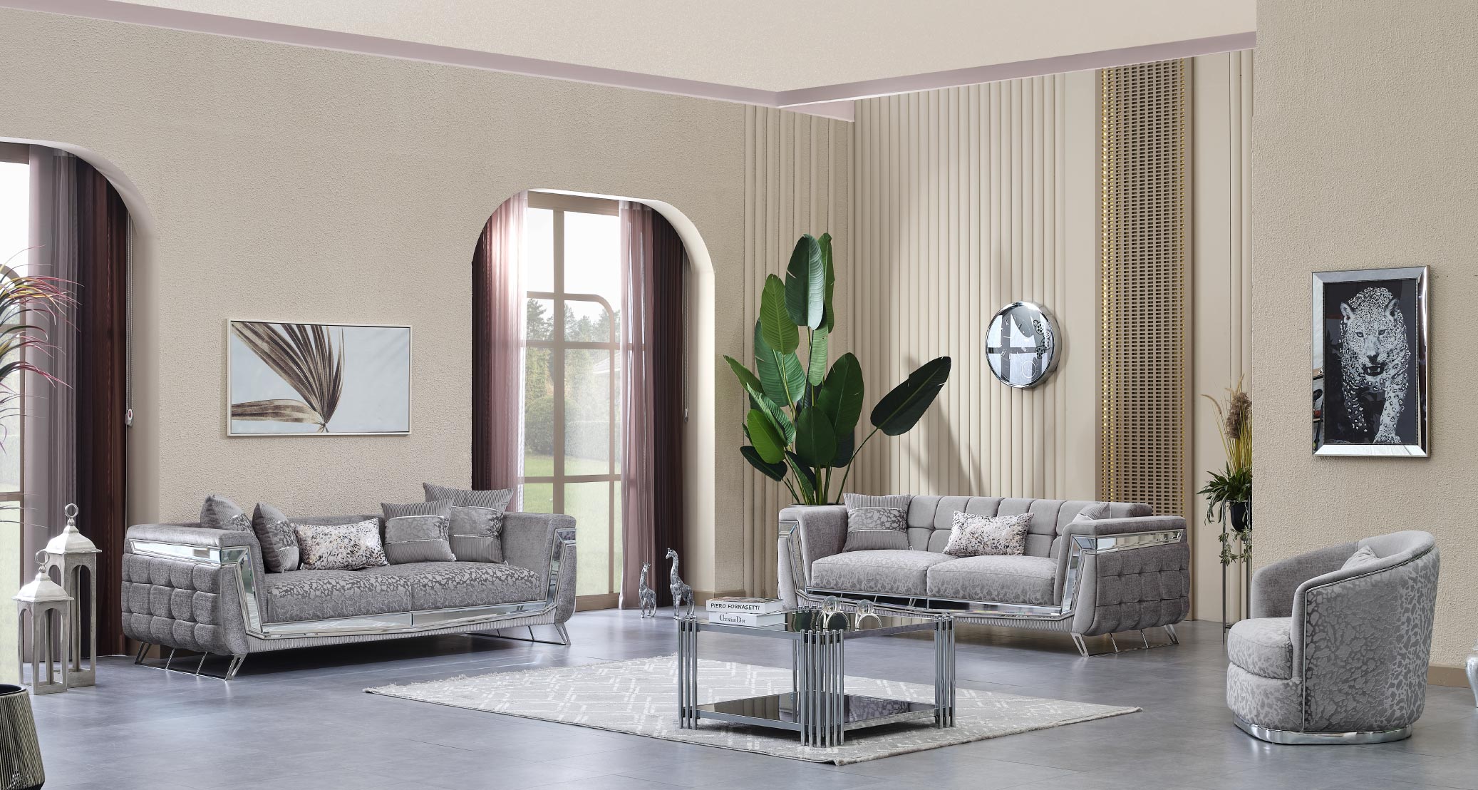 Milano Sofagarnitur Serie (Silber)