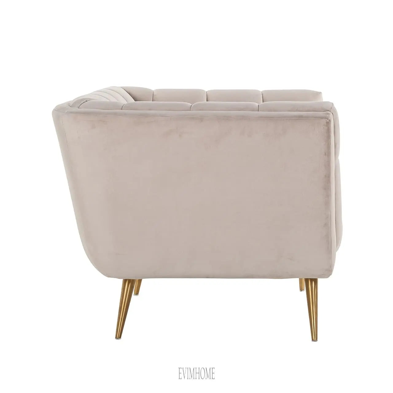 Sessel Huxley Khaki Samt / Gebürstetes Gold (Quartz Khaki 903) Evimhome