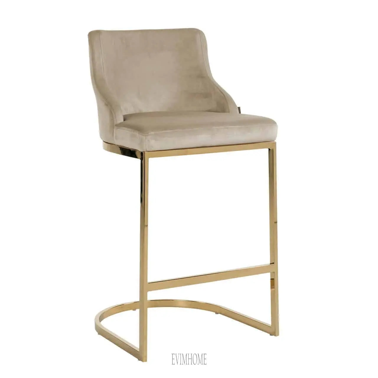 Barhocker Bolton Khaki Samt / Gold feuerhemmend (Quartz Khaki 903) Evimhome