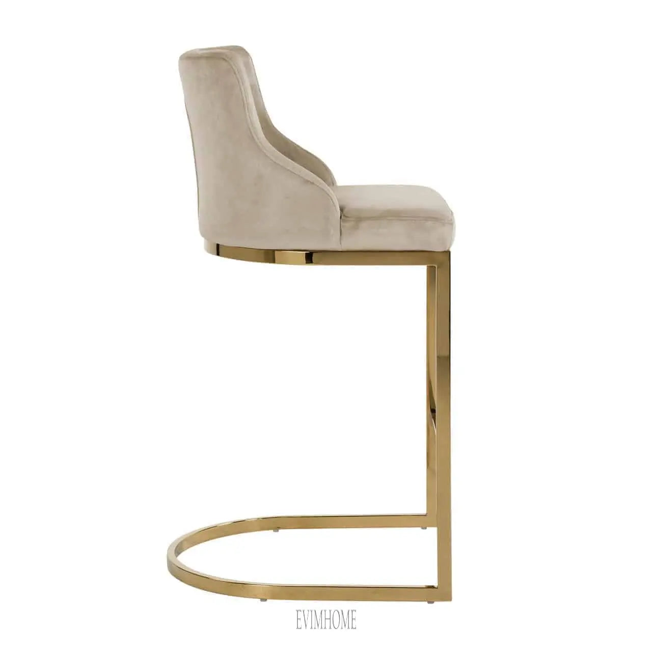 Barhocker Bolton Khaki Samt / Gold feuerhemmend (Quartz Khaki 903) Evimhome