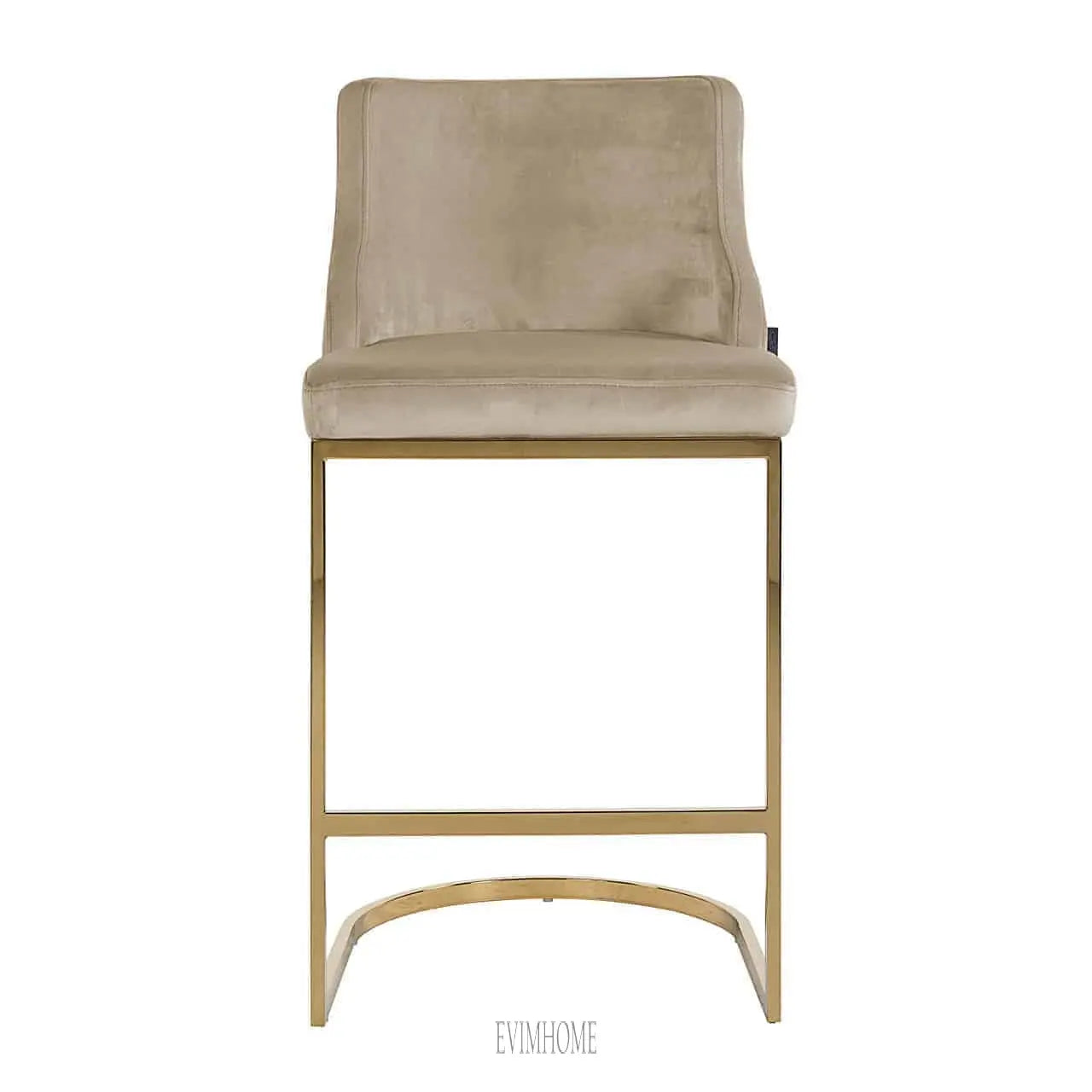 Barhocker Bolton Khaki Samt / Gold feuerhemmend (Quartz Khaki 903) Evimhome