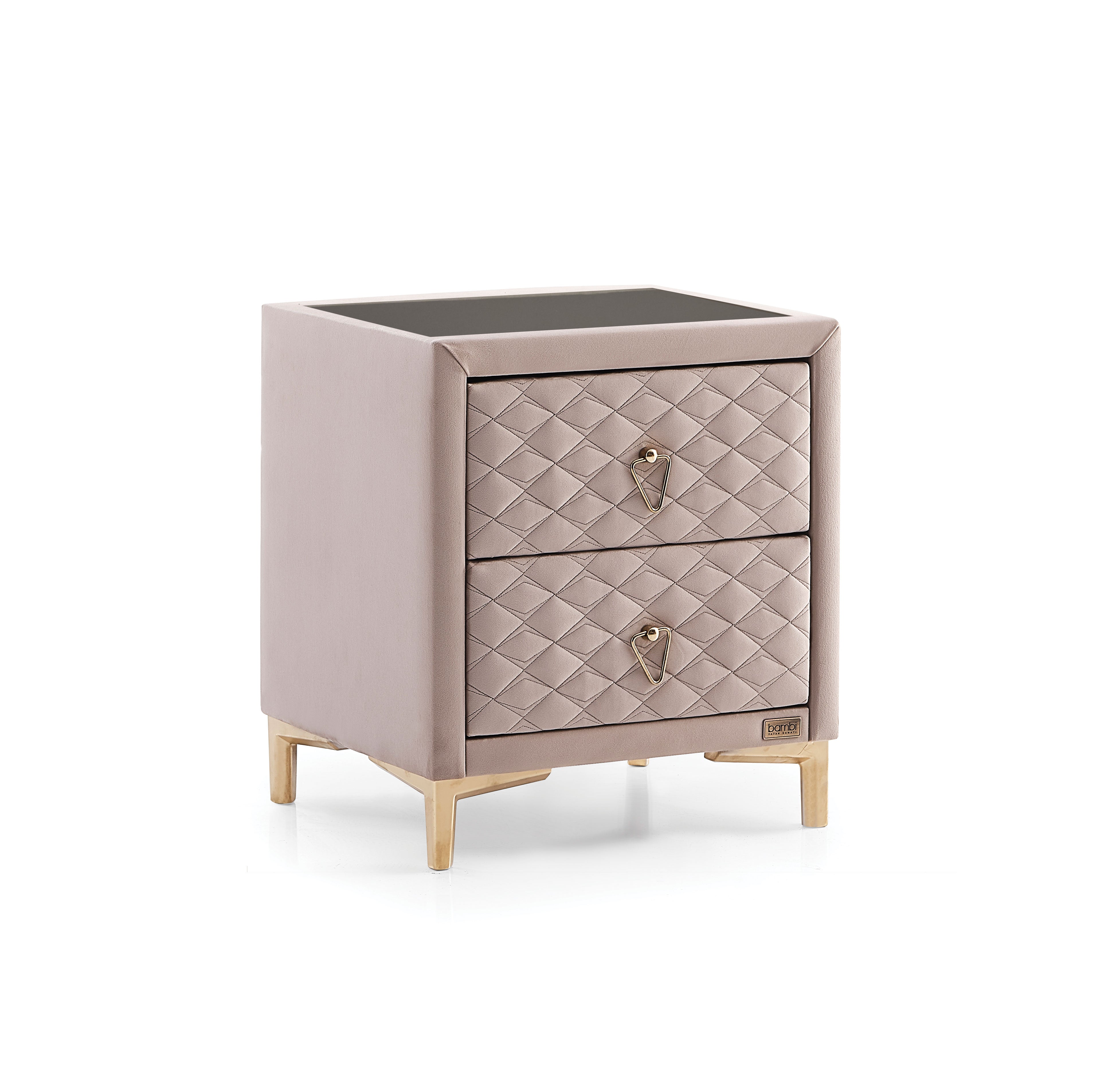 Bambi Luxia Nachttisch mit Glasplatte