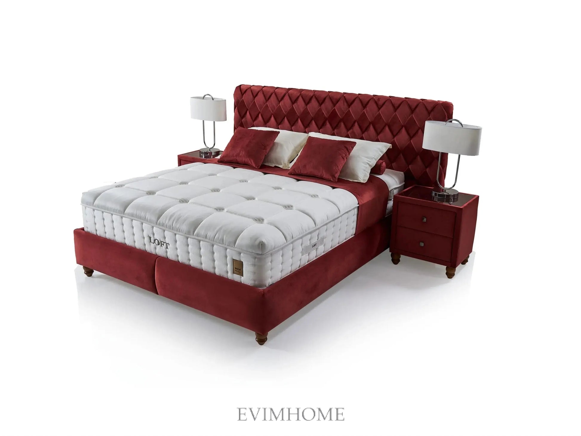 Loft Aston Boxspringbett Set inkl. Matratze – 1600 Pocket Federn, Doppellagige Federung & Dual Core für Ungestörten Schlafkomfort Schlafsinn