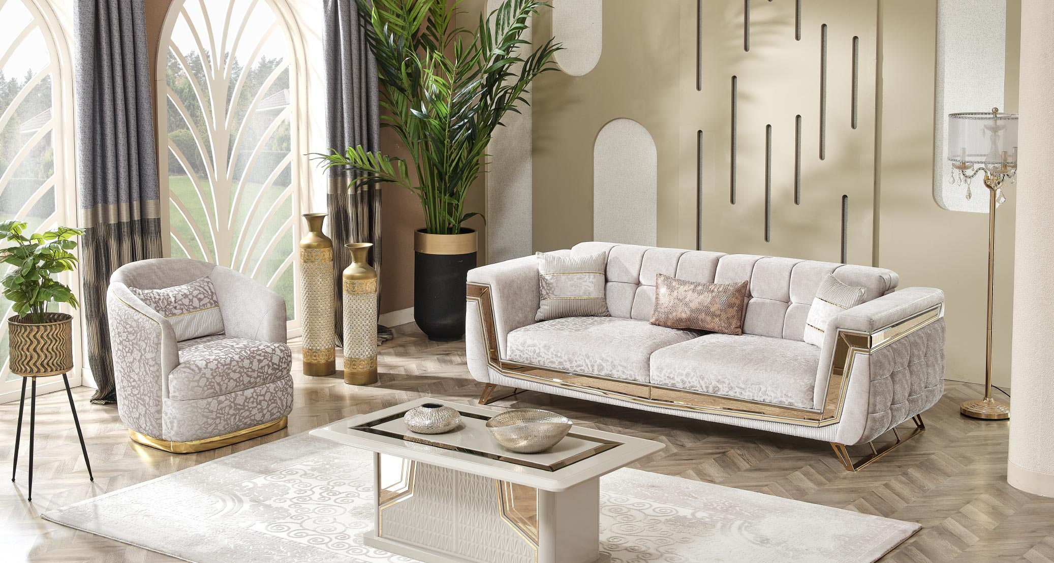 Milano Sofagarnitur Serie (Gold)