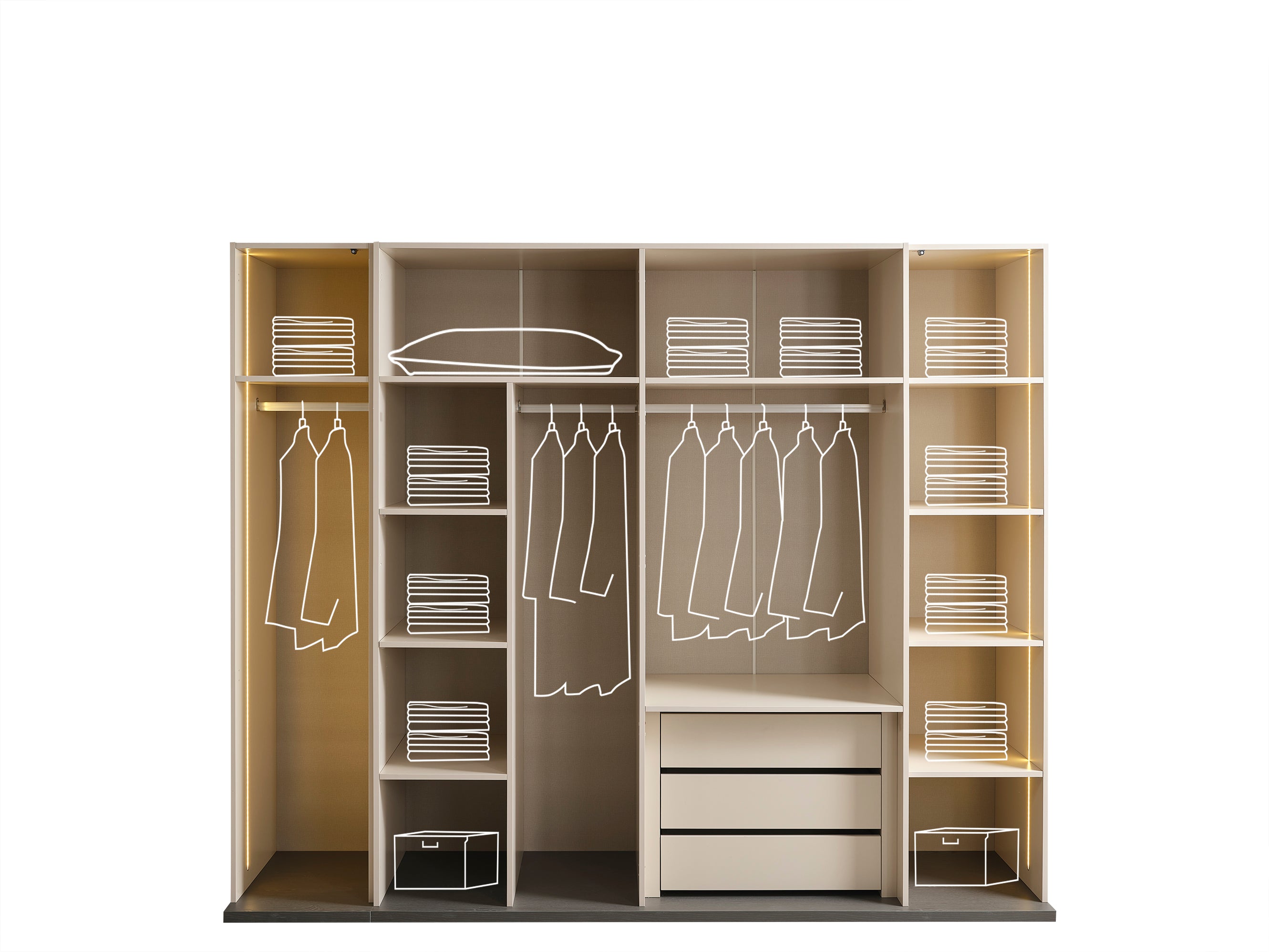 Stella Kleiderschrank 6-türig