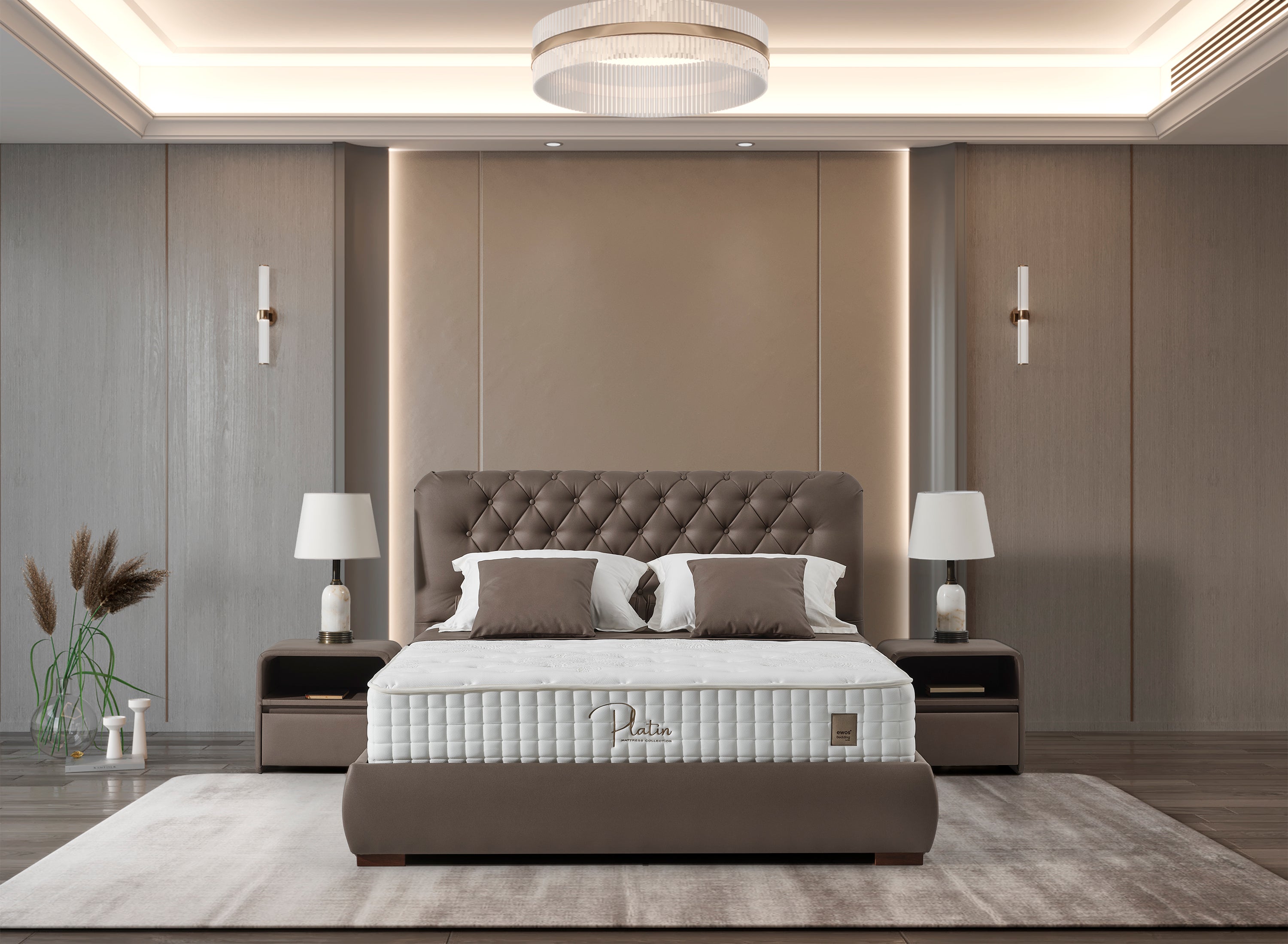 Platin Albella Boxspringbett Set