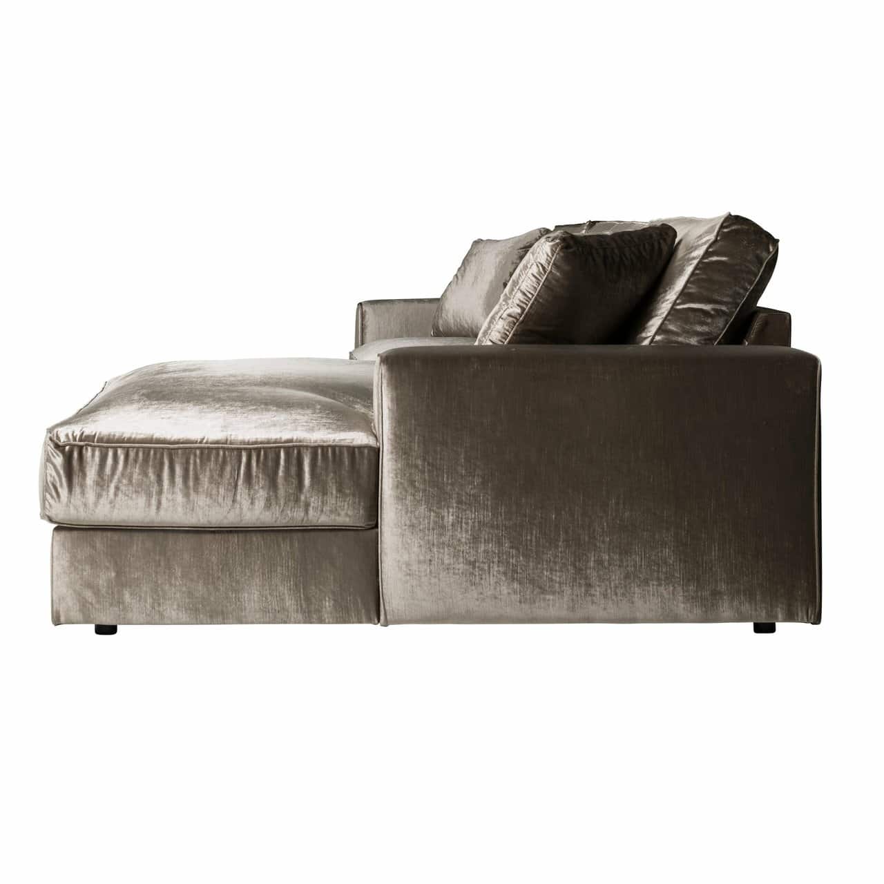 Sofa Santos 2,5-Sitzer + Lounge rechts Smaragdleber (Emerald 105 Liver) Evimhome