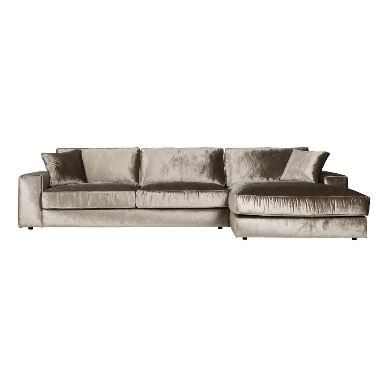 Sofa Santos 2,5-Sitzer + Lounge rechts Smaragdleber (Emerald 105 Liver) Evimhome