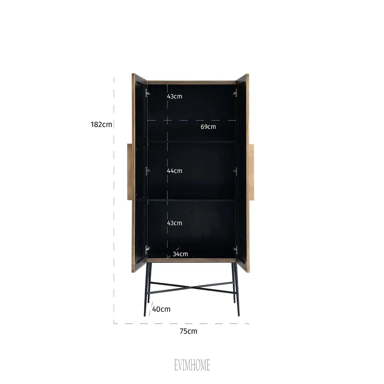 Schrank Ironville 2-türig (Gold) Evimhome