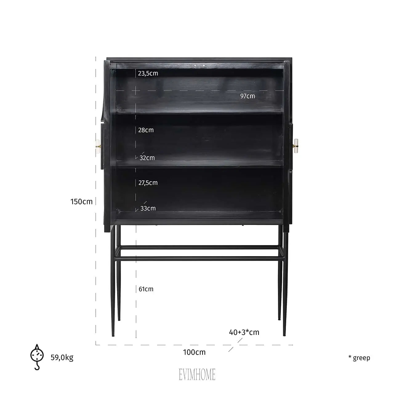 Schrank Mendoza 2-türig Evimhome