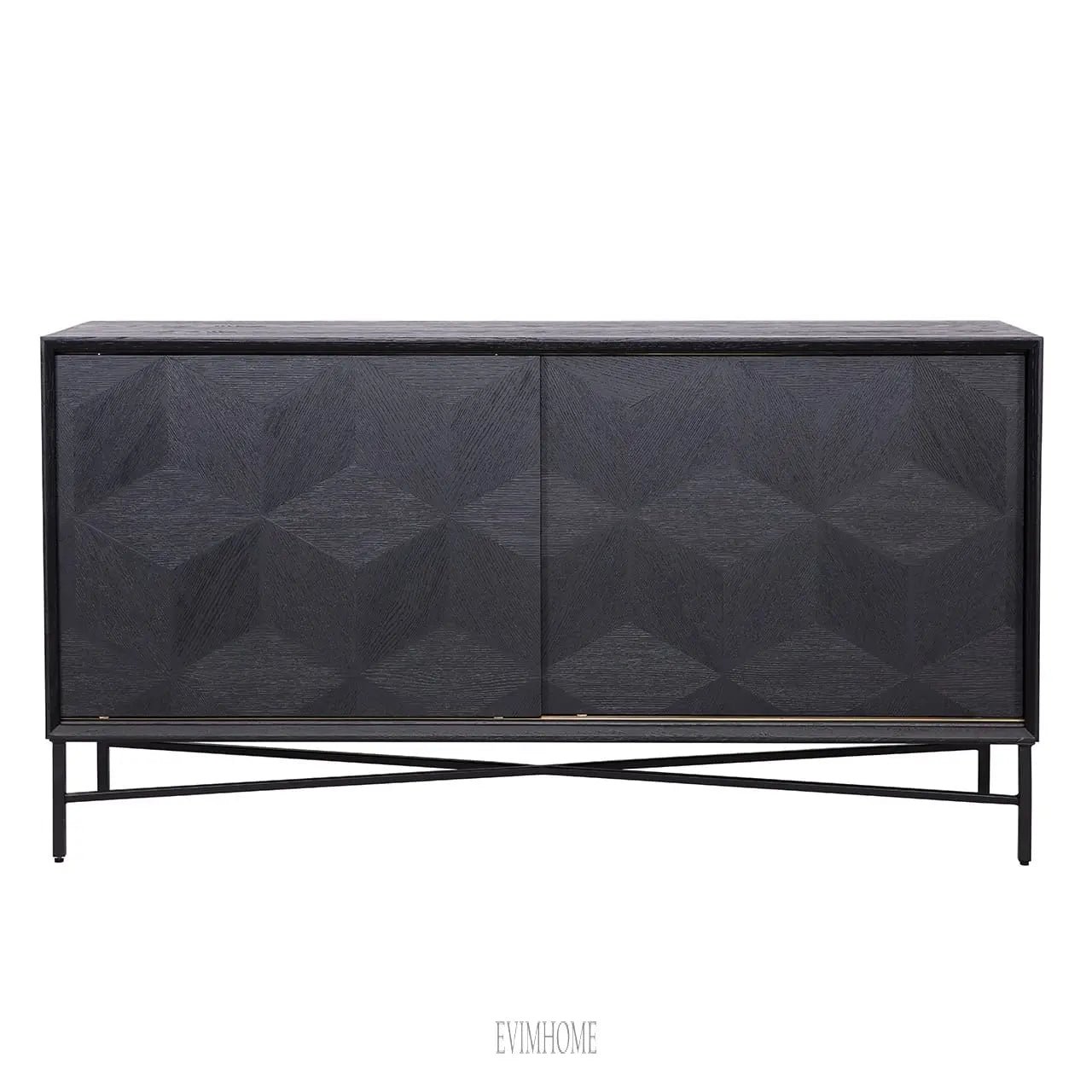 Sideboard Blax 2-Schiebetüren (Schwarz) Evimhome