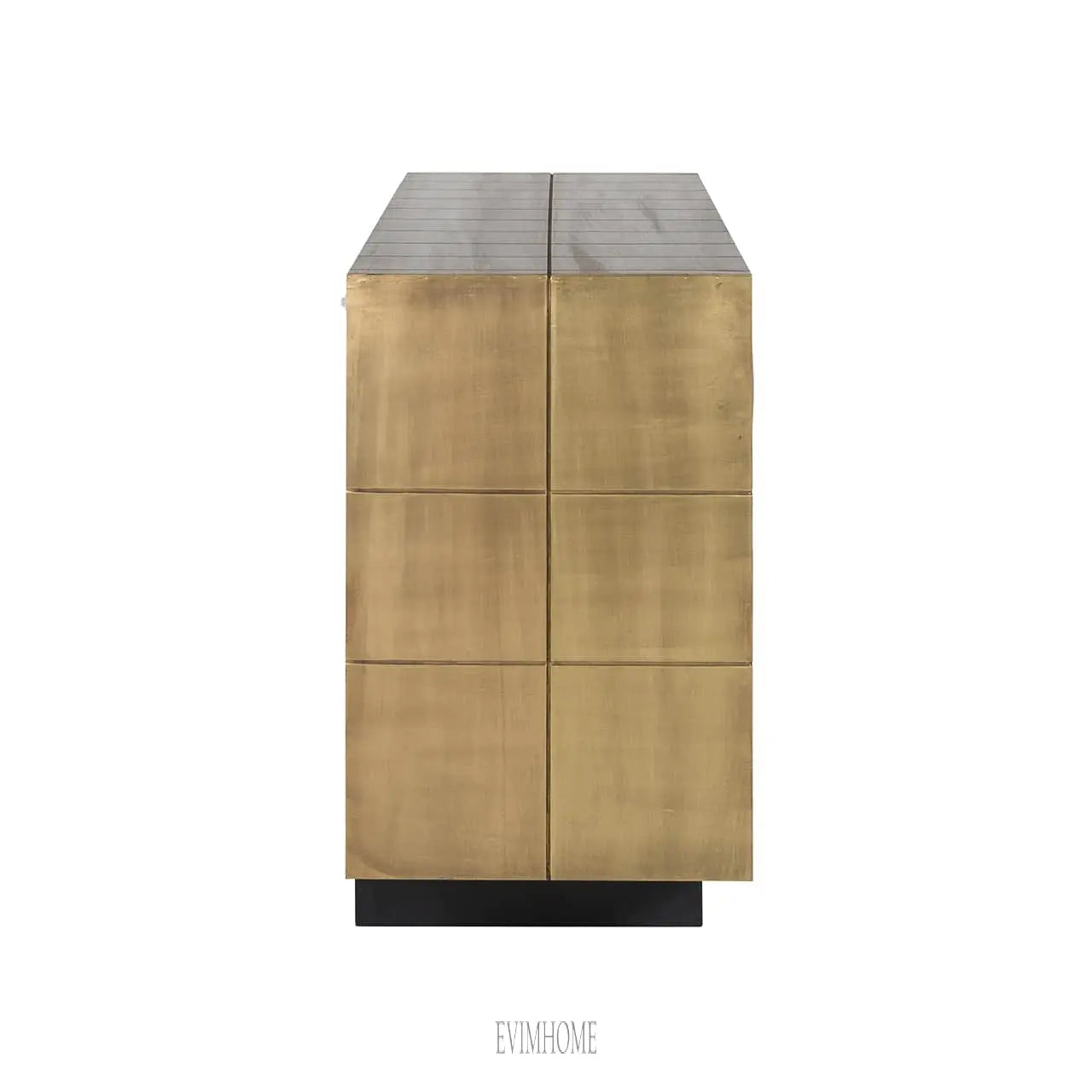 Sideboard Collada 3-türig (Gebürstetes Gold) Evimhome