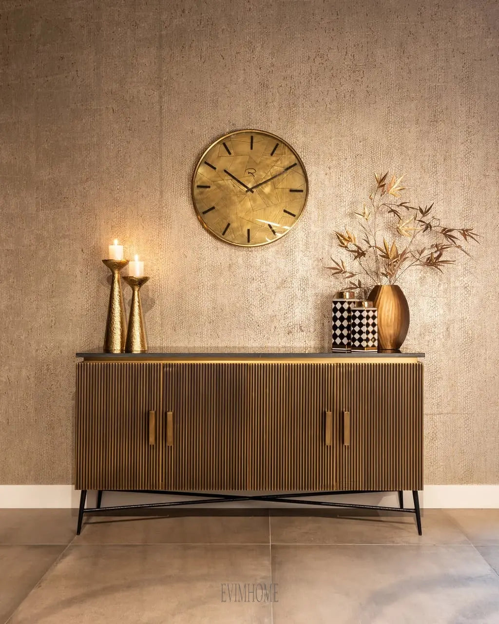 Sideboard Ironville 4-türig (Gold) Evimhome