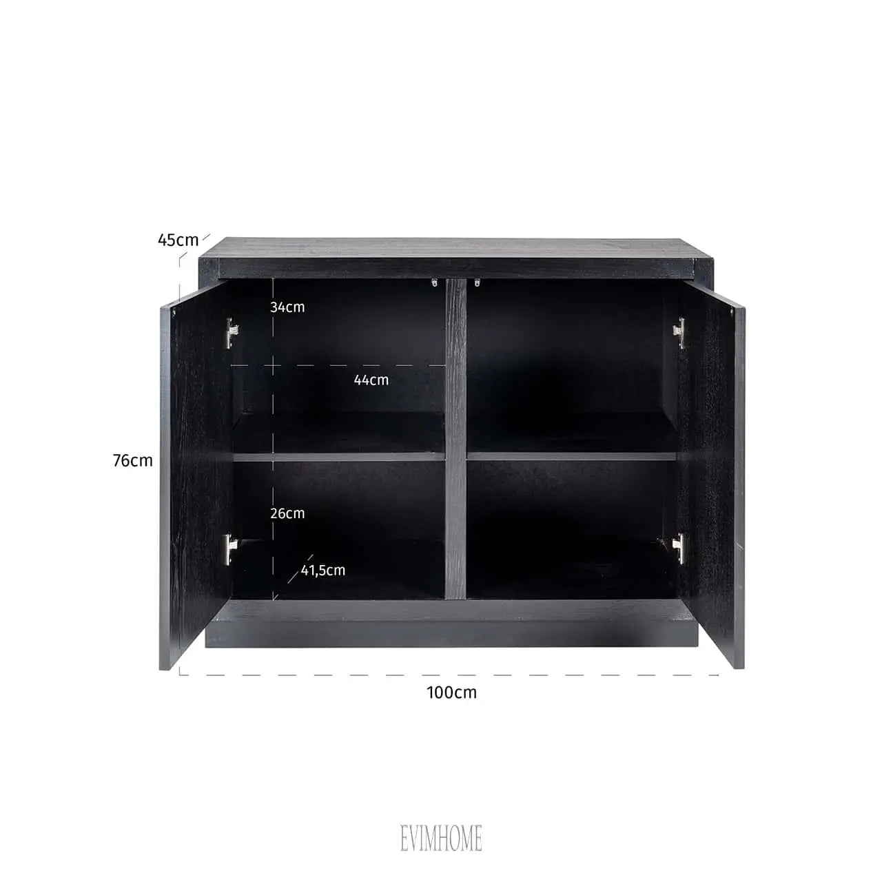 Sideboard Oakura 2-türig (Schwarz) Evimhome