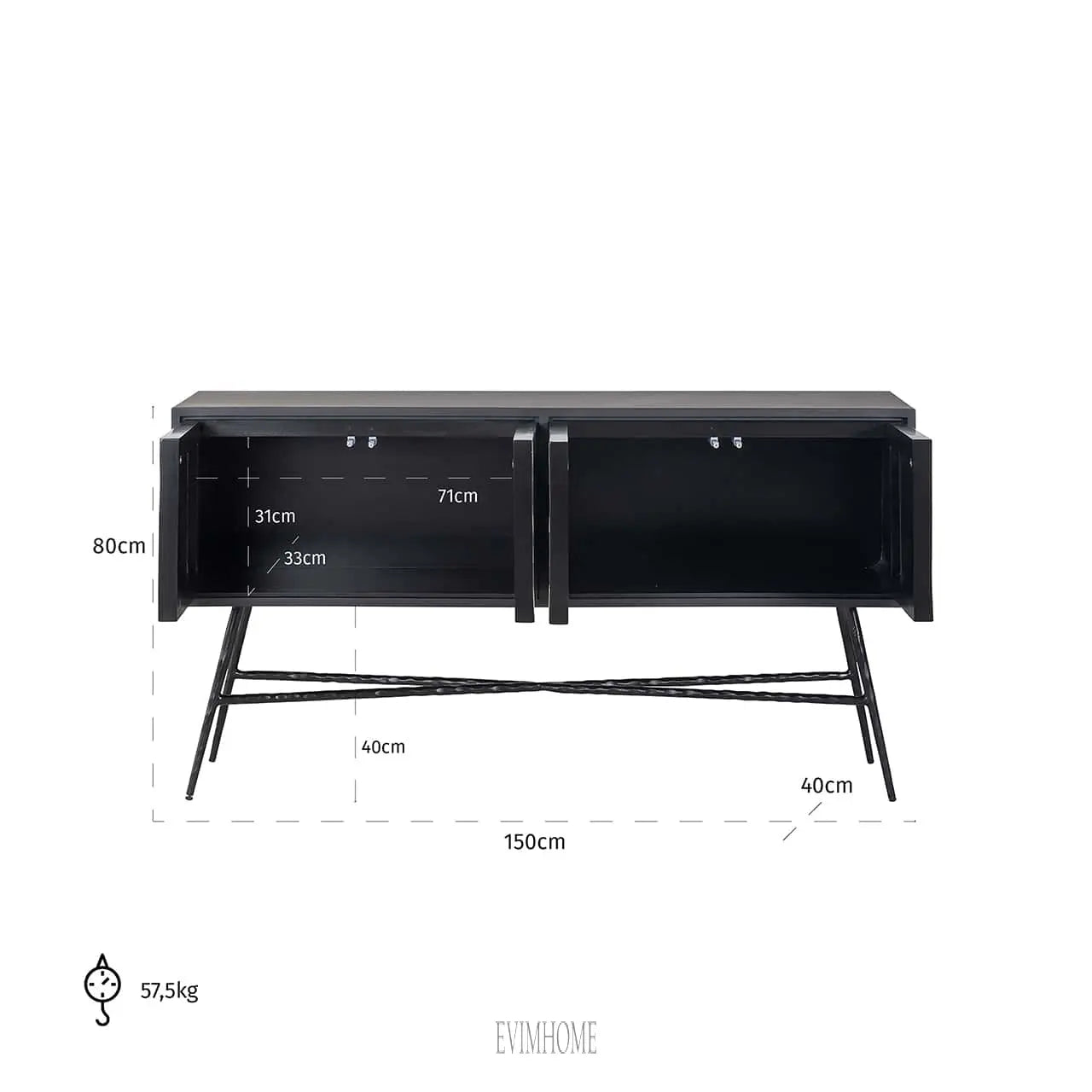 Sideboard Rostelli 4-türig Evimhome