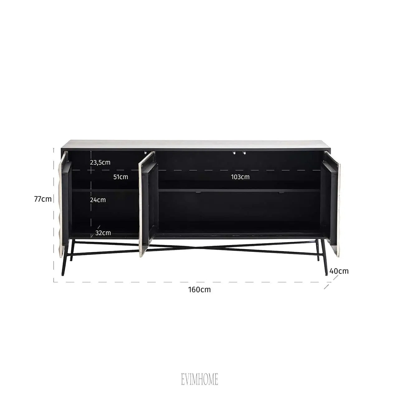 Sideboard Tetro Silber Evimhome