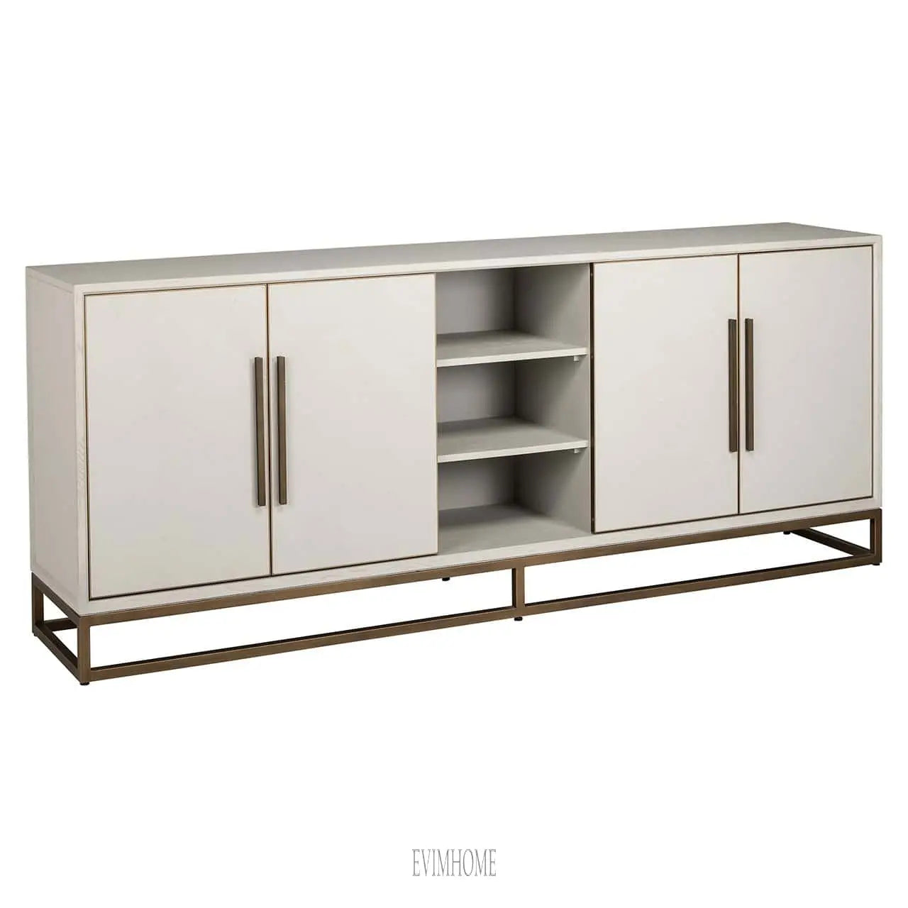 Sideboard Whitebone Messing 4-türig (Verona Grey) Evimhome