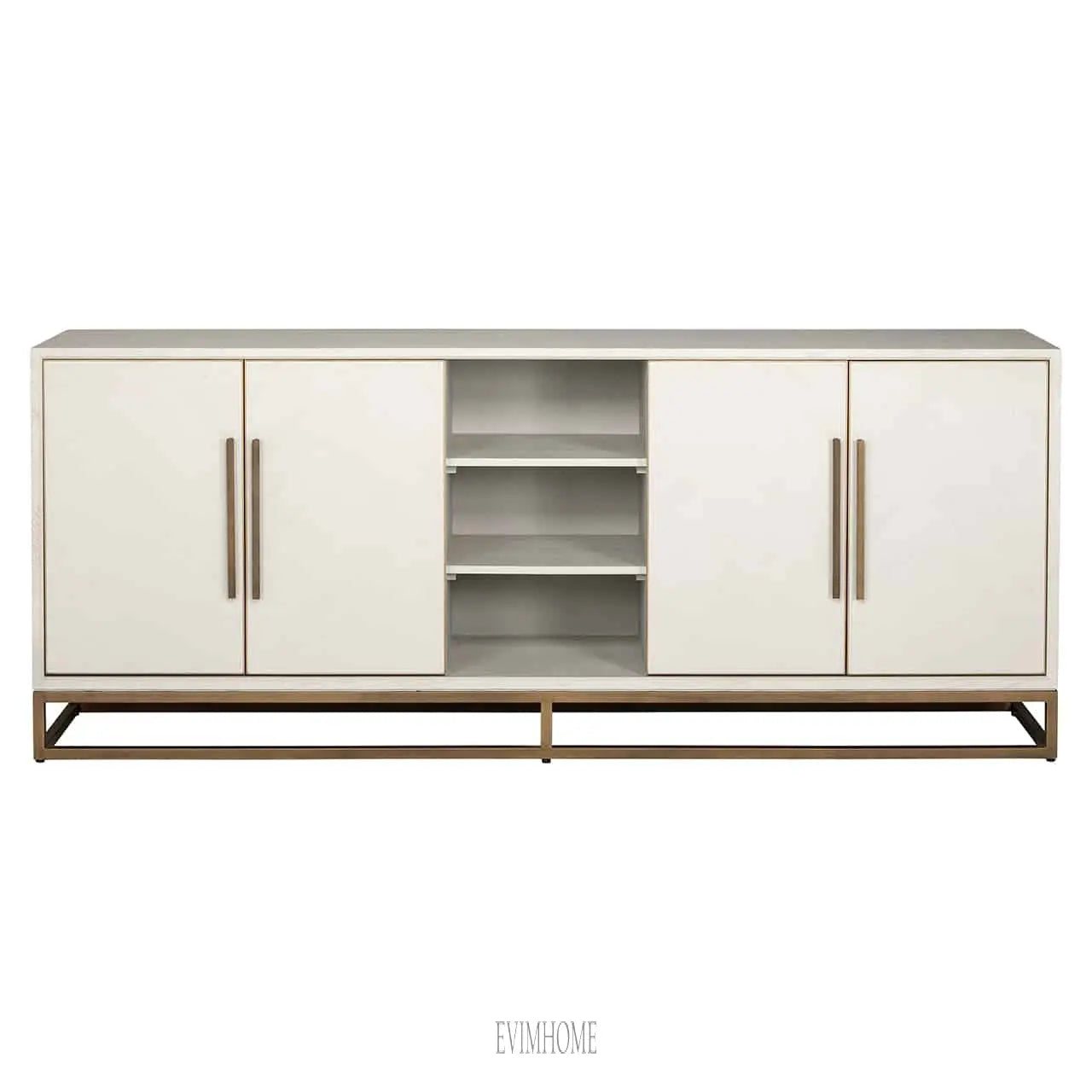 Sideboard Whitebone Messing 4-türig (Verona Grey) Evimhome