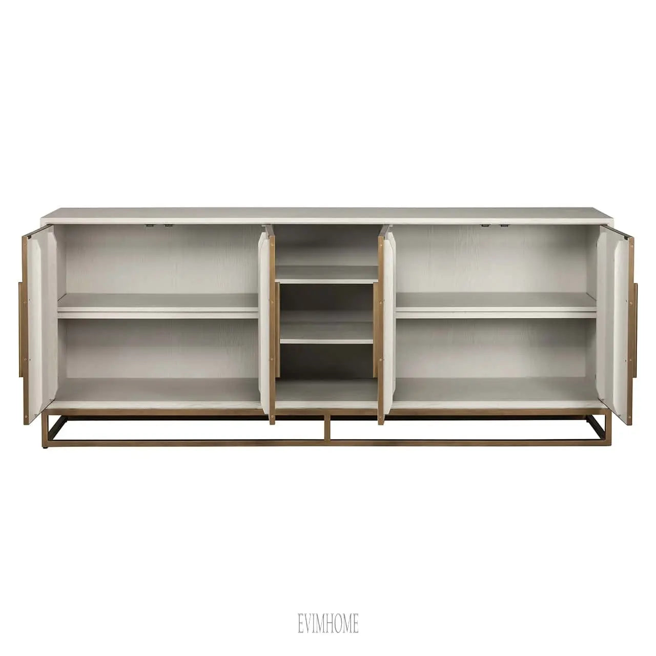 Sideboard Whitebone Messing 4-türig (Verona Grey) Evimhome