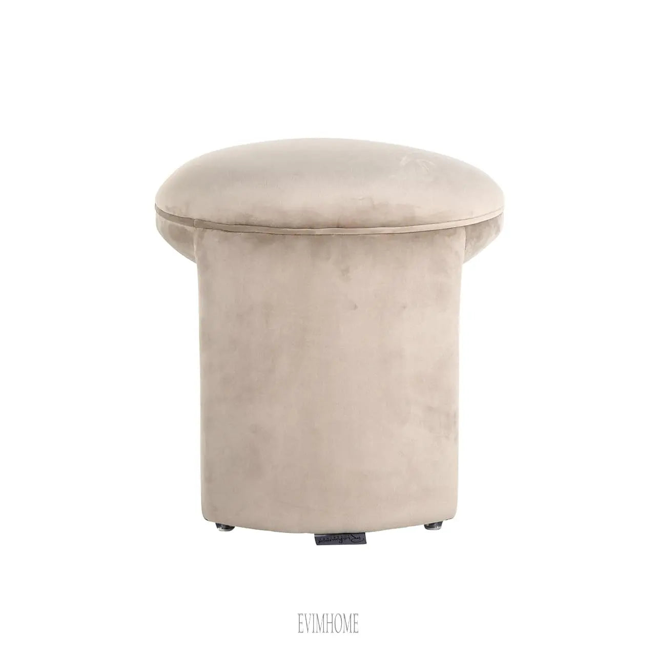 Sitzpuff Fargo aus khakifarbenem Samt (Quartz Khaki 903) Evimhome