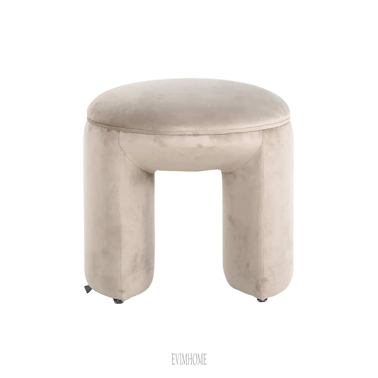 Sitzpuff Fargo aus khakifarbenem Samt (Quartz Khaki 903) Evimhome