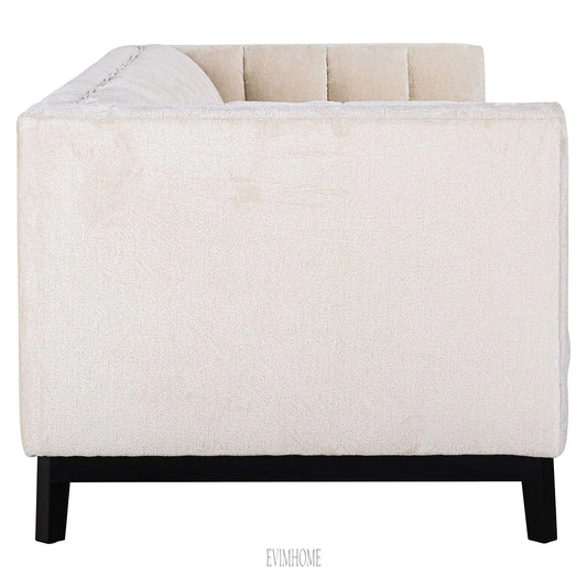 Sofa Beaudy, weißes Chenille, feuerhemmend (FR-Bergen 900 weißes Chenille) Evimhome