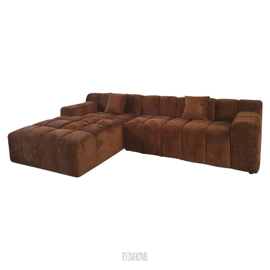 Sofa Cube 3-Sitzer + Lounge links (Be Lovely 603 Cinnamon) Evimhome