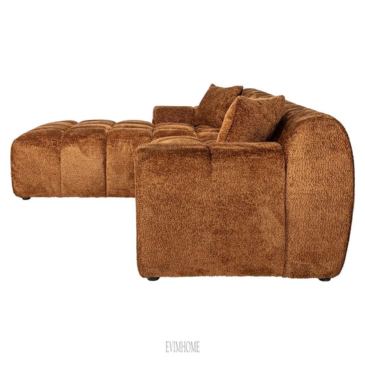 Sofa Cube 3-Sitzer + Lounge links (Be Lovely 603 Cinnamon) Evimhome