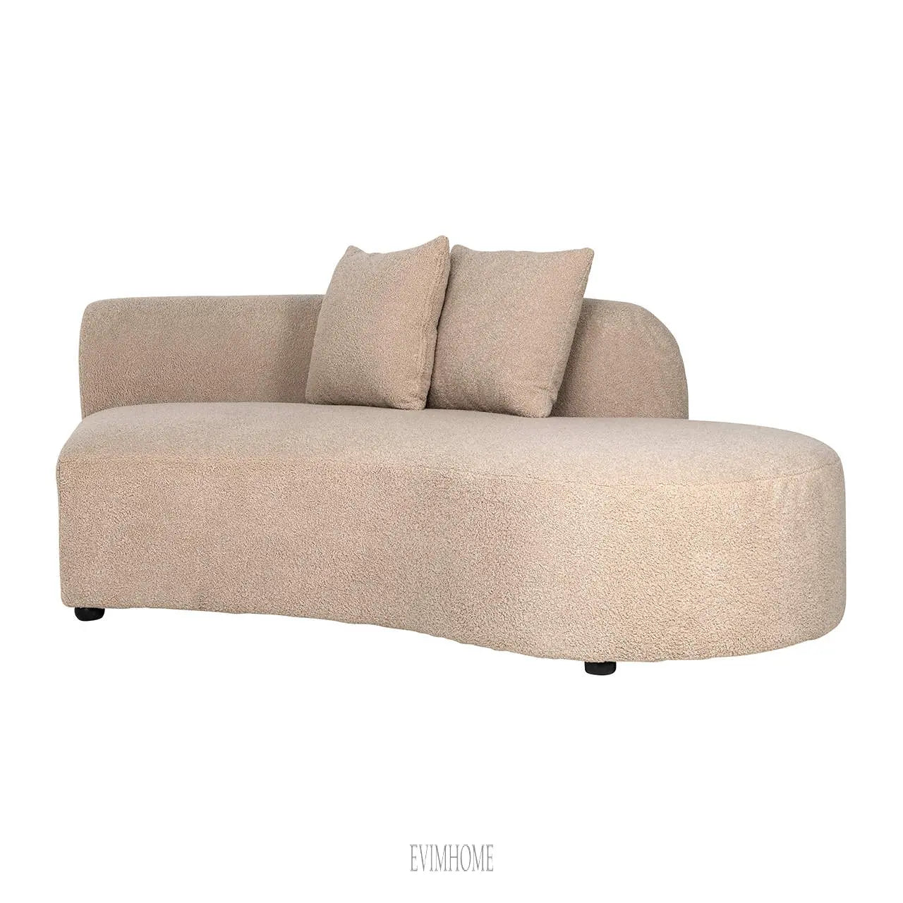 Sofa Grayson Ottomane rechts sand pelzig|vollgepolstert links (Himalaya 902 sand pelzig) Evimhome