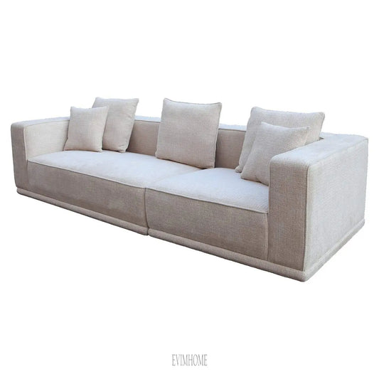 Sofa Lusso 3-Sitze Beige Chenille (Niagara 902 Beige) Evimhome