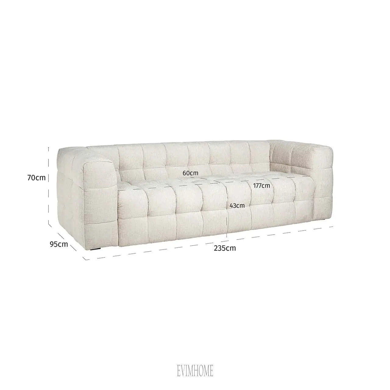 Sofa Merrol Cream Fusion feuerhemmend Evimhome