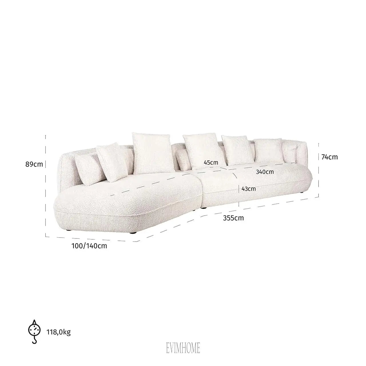 Sofa Rodina Lovely Cream (Be Lovely 11 Cream) Evimhome