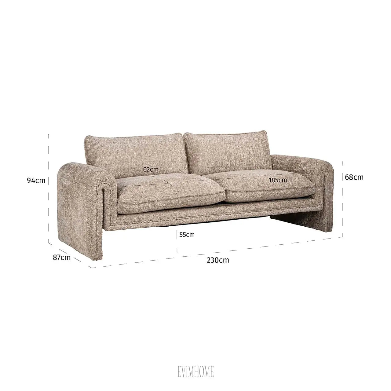 Sofa Sandro Lovely Beige (Be Lovely 170 Beige) Evimhome