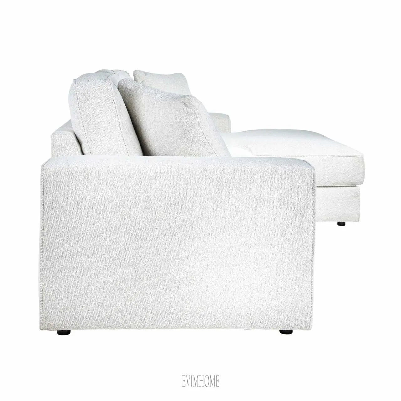 Sofa Santos 2,5 Sitzer + Lounge rechts weiß Bouclé (Copenhagen 900 Bouclé White) Evimhome