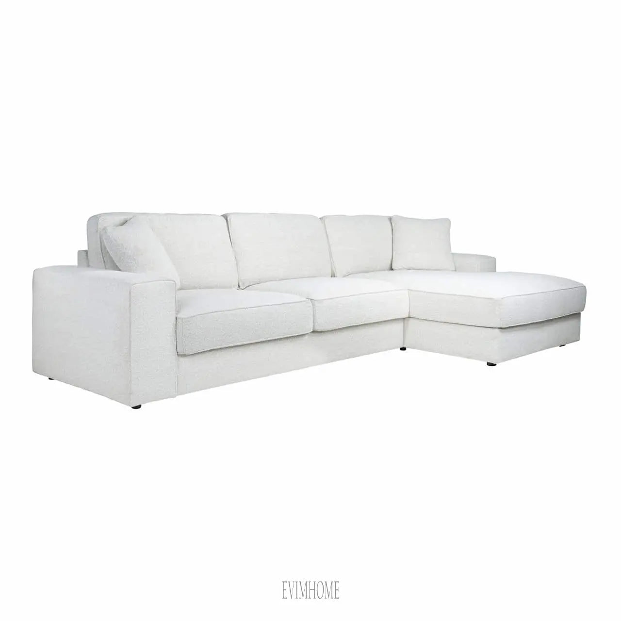 Sofa Santos 2,5 Sitzer + Lounge rechts weiß Bouclé (Copenhagen 900 Bouclé White) Evimhome