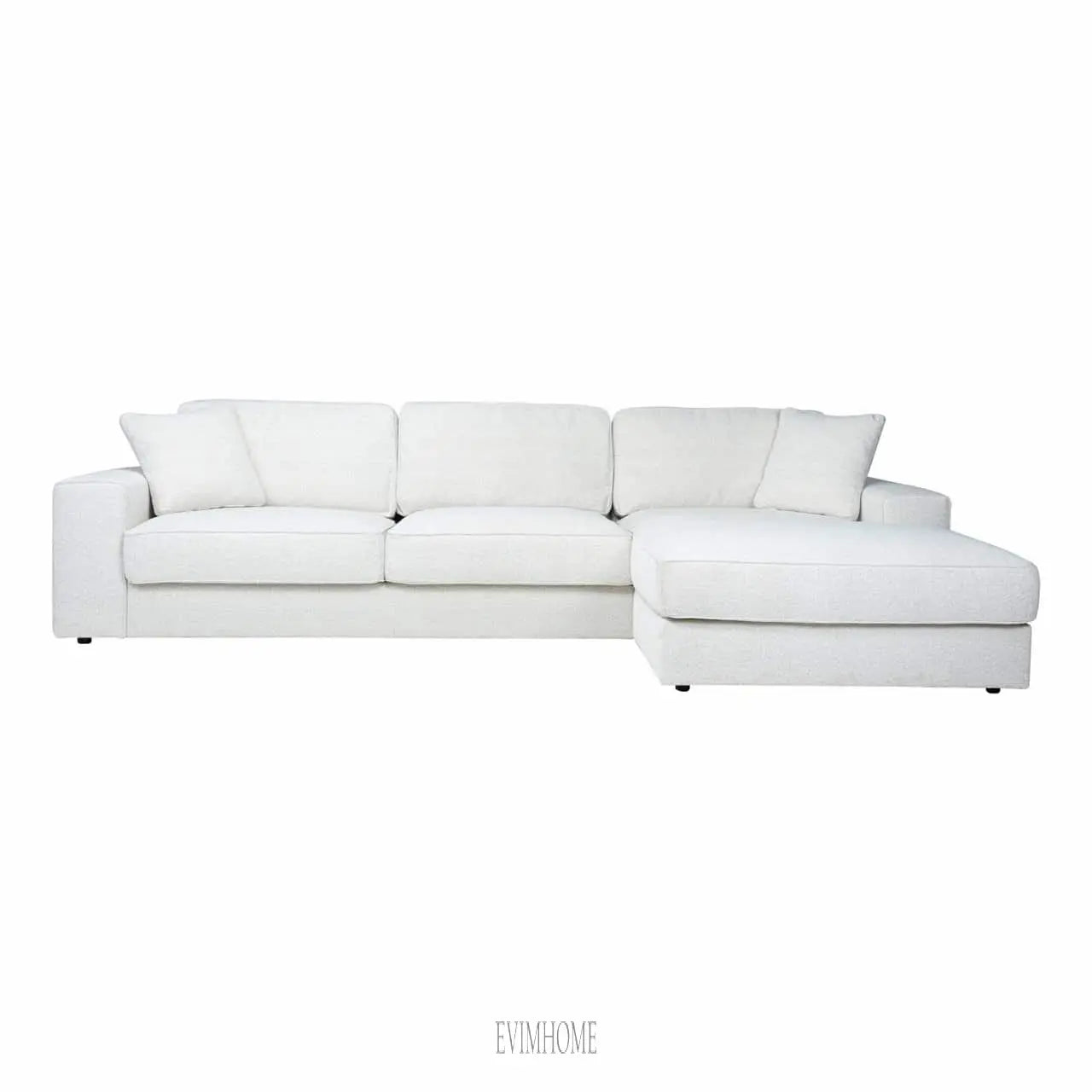 Sofa Santos 2,5 Sitzer + Lounge rechts weiß Bouclé (Copenhagen 900 Bouclé White) Evimhome