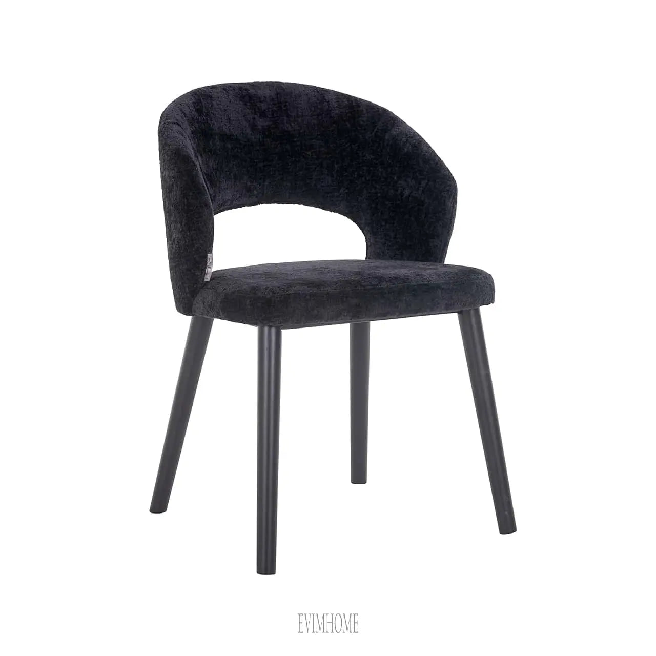 Stuhl Savoy schwarzes Chenille (Bergen 809 schwarzes Chenille) Evimhome