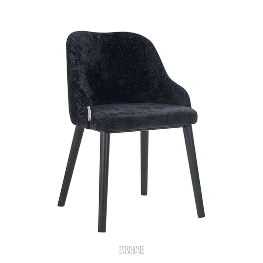 Stuhl Twiggy schwarzes Chenille (Bergen 809 schwarzes Chenille) Evimhome