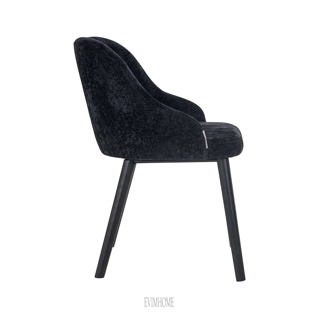 Stuhl Twiggy schwarzes Chenille (Bergen 809 schwarzes Chenille) Evimhome