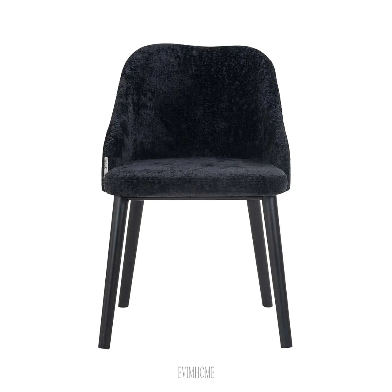 Stuhl Twiggy schwarzes Chenille (Bergen 809 schwarzes Chenille) Evimhome