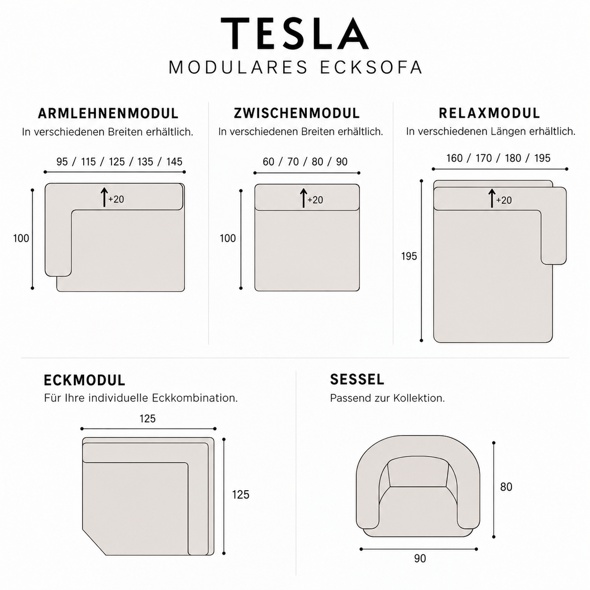 Tesla Modulares Ecksofa