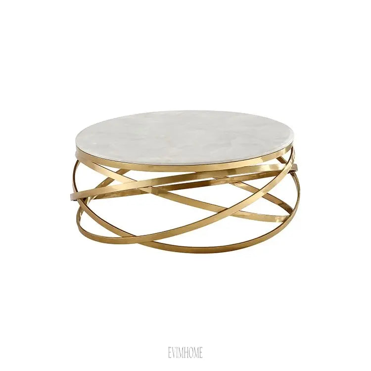 TRENTO COUCHTISCH GOLD | Ø100X42 CM MARMOR 928 Evimhome