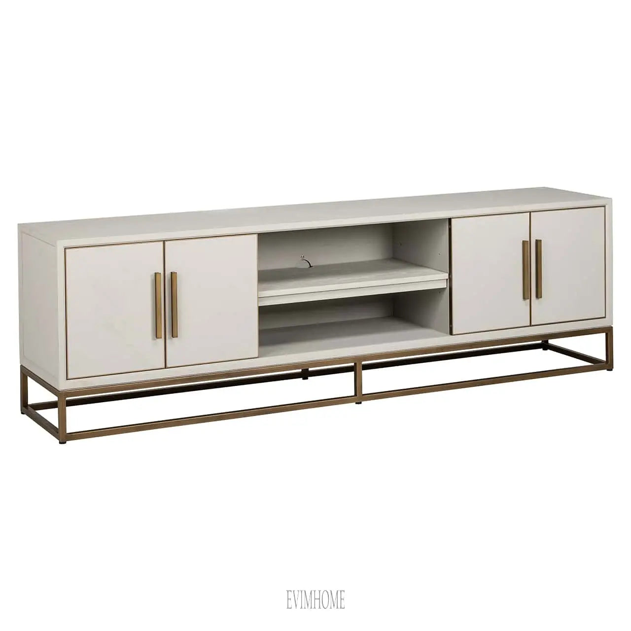 TV-Möbel Whitebone Messing 4-türig 200 (Verona Grey) Evimhome