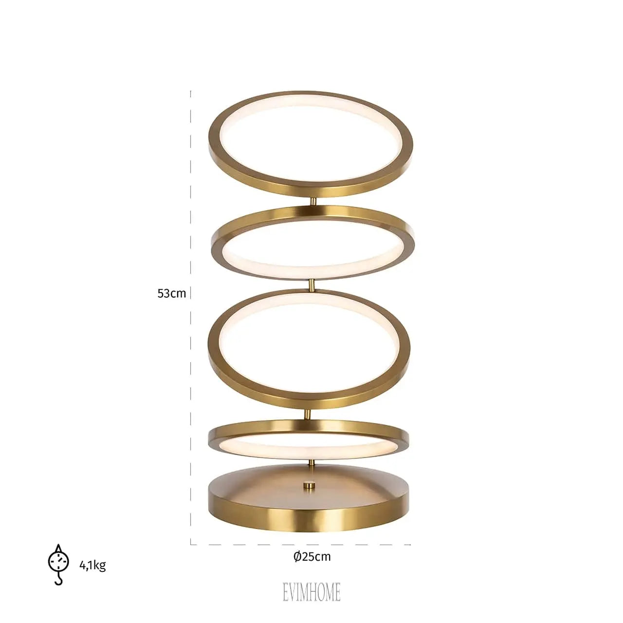 Tischlampe Jaimin (Gebürstetes Gold) Evimhome