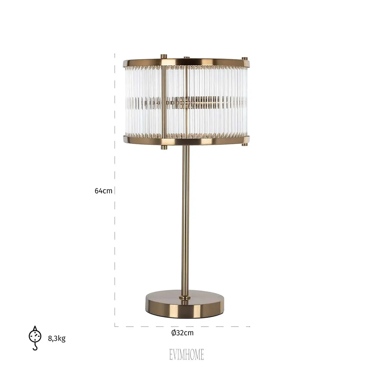 Tischlampe Loiza (Gebürstetes Gold) Evimhome